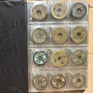 Coin Album of 120 Vintage Chinese Coins